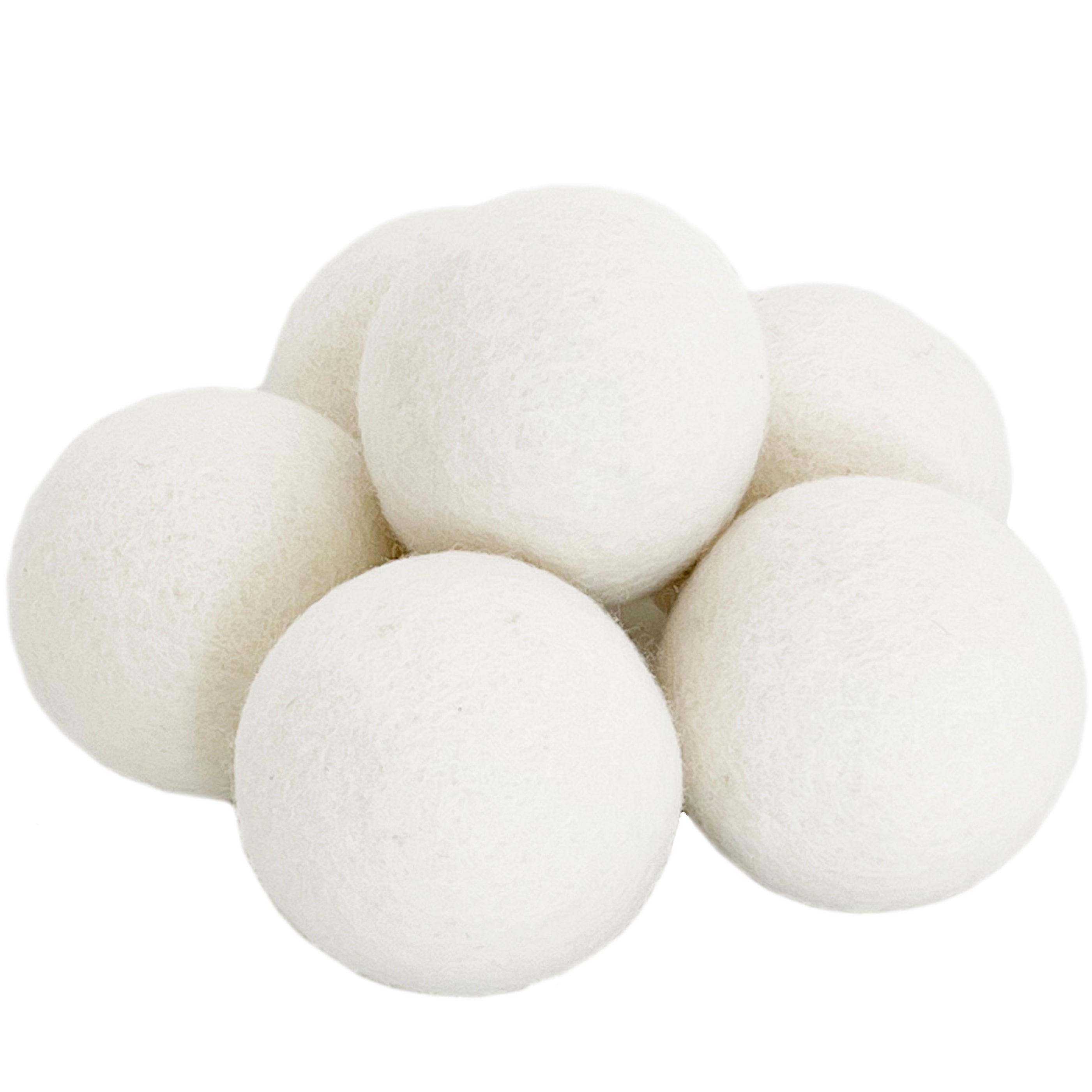 Woolino Wool Dryer Balls, Reusable Laundry Balls, Natural 100% Organic Fabric Softener, Chemical-Free, Baby Safe, 6 Pack XL, White