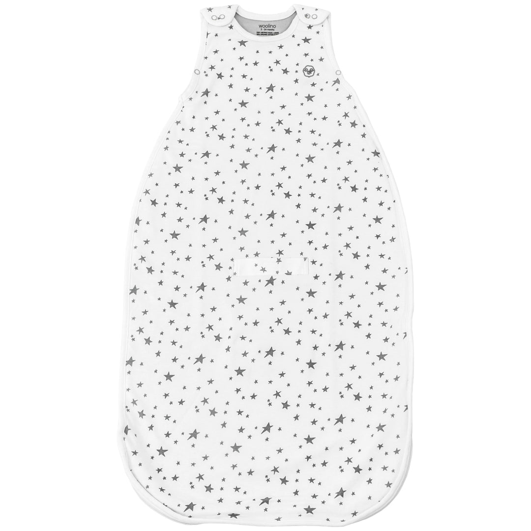 Woolino Toddler Sleeping Sack, 4 Season, Merino Wool, Baby Sleep Bag, 2-4 Years, Stars Gray