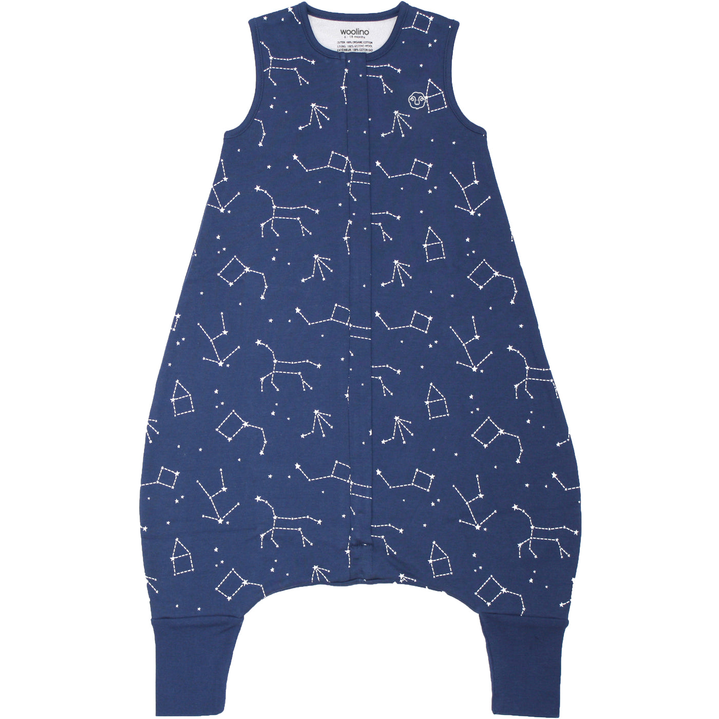 4 Season® Baby Sleep Bag with Feet, Merino Wool & Organic Cotton, Night Sky™