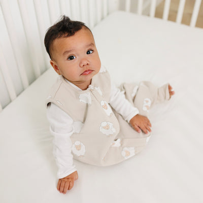 4 Season® Baby Sleep Bag with Feet, Merino Wool & Organic Cotton, Sheep