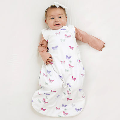 4 Season® Classic Baby Sleeping Bag, Merino Wool & Organic Cotton, Butterfly