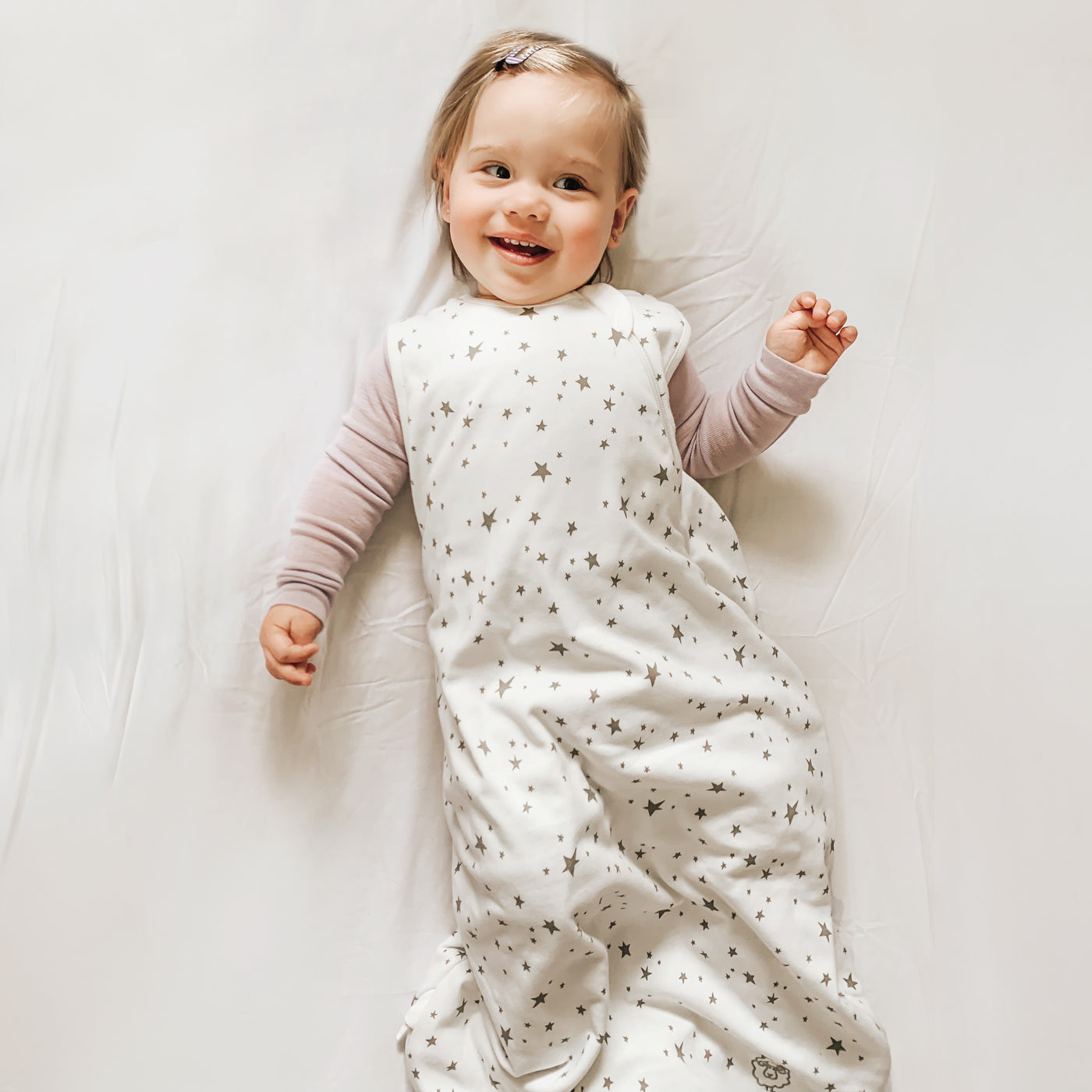 4 Season® Classic Baby Sleeping Bag, Merino Wool & Organic Cotton, Star White