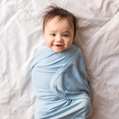 Swaddle Blanket, Merino Wool, Newborn to 3 Months, Blue