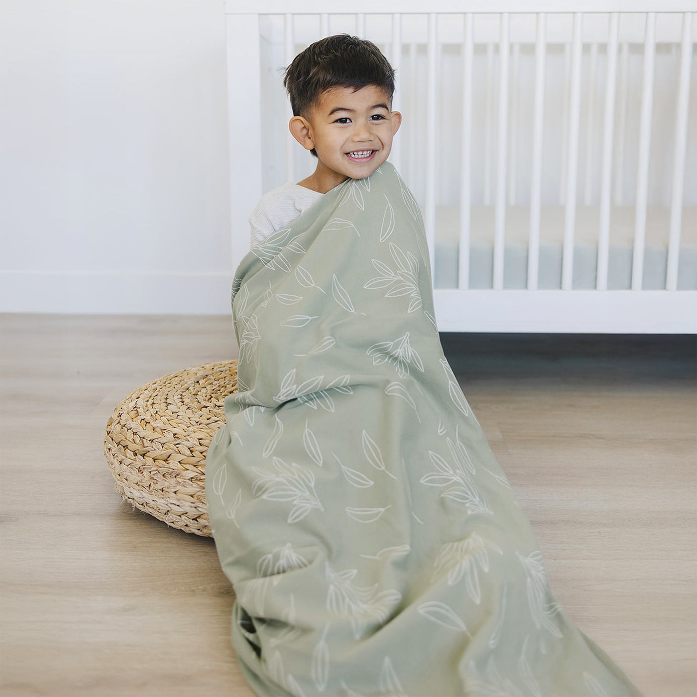 Toddler Blanket, 4 Season® Merino Wool & Organic Cotton, 52.5" x 40", Sage