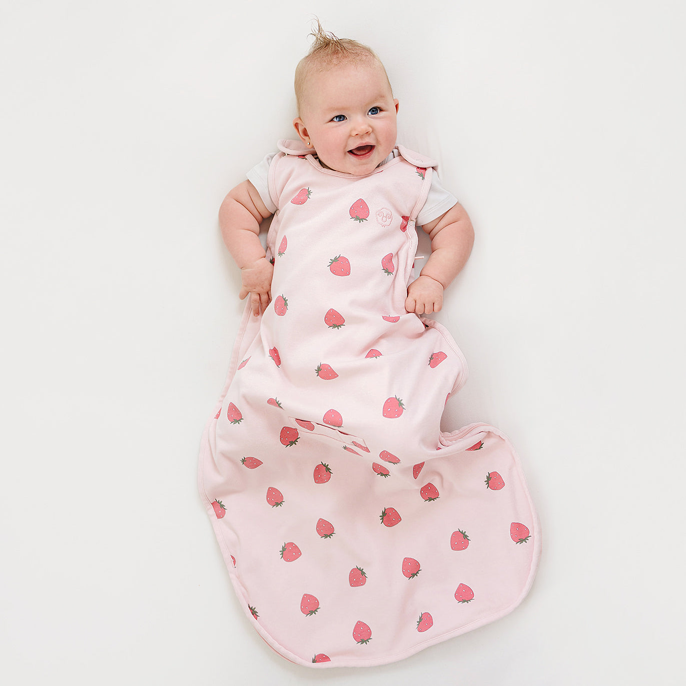4 Season® Ultimate Baby Sleep Bag, Merino Wool & Organic Cotton, Strawberry