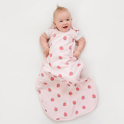 4 Season® Ultimate Baby Sleep Bag, Merino Wool & Organic Cotton, Strawberry
