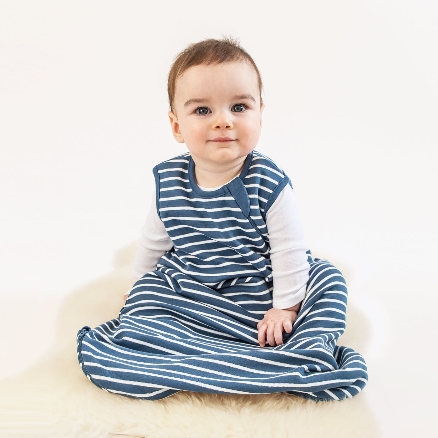 4 Season® Classic Baby Sleeping Bag, Merino Wool & Organic Cotton, Navy Blue