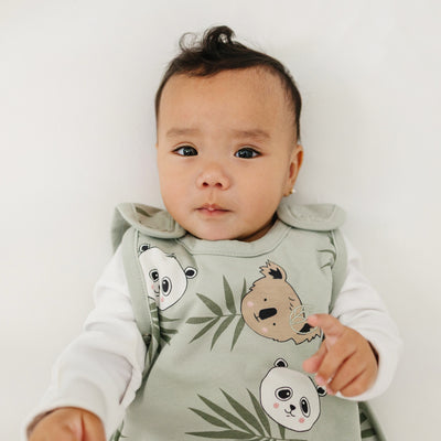 Ecolino® Adjustable Baby Sleep Bag, Organic Cotton, Universal Size: 2 Months - 2 Years, Treetop Safari