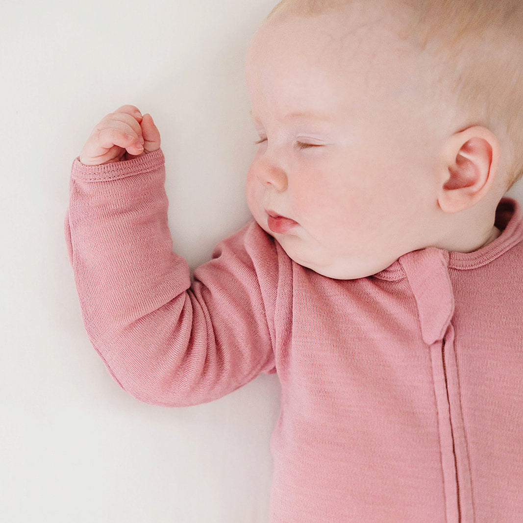 Footie Pajamas, Merino Wool, Blush