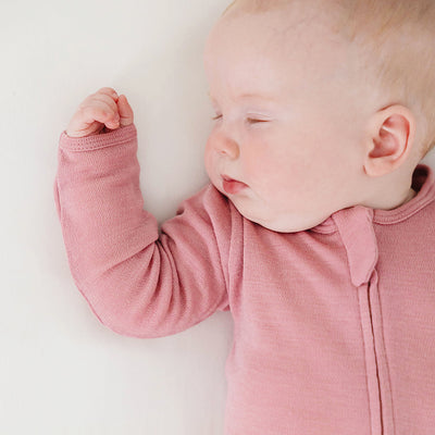 Footie Pajamas, Merino Wool, Blush