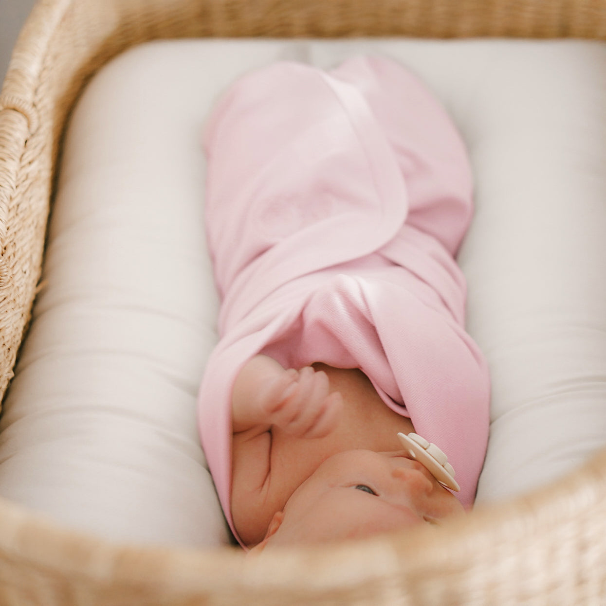 Swaddle Blanket, Merino Wool, Newborn to 3 Months, Crystal Pink