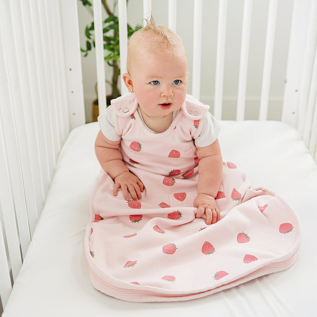 4 Season® Ultimate Baby Sleep Bag, Merino Wool & Organic Cotton, Strawberry