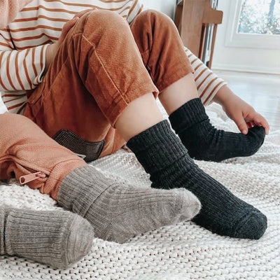 Wool Socks, Baby and Toddler, Light & Dark Slate