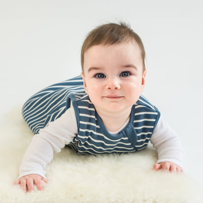 4 Season® Classic Baby Sleeping Bag, Merino Wool & Organic Cotton, Navy Blue