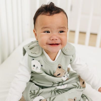 Ecolino® Adjustable Baby Sleep Bag, Organic Cotton, Universal Size: 2 Months - 2 Years, Treetop Safari