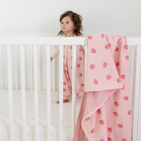 Extra Large Wool Blanket For Babies & Toddlers – 100% Merino Wool Inner, Organic Cotton Outer, Temperature Regulating (Pink)