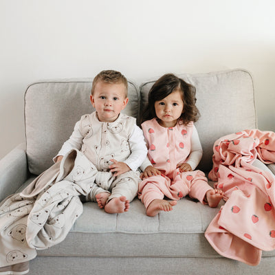 Toddler Blanket, 4 Season® Merino Wool & Organic Cotton Blanket, 52.5" x 40", Teddy Bear