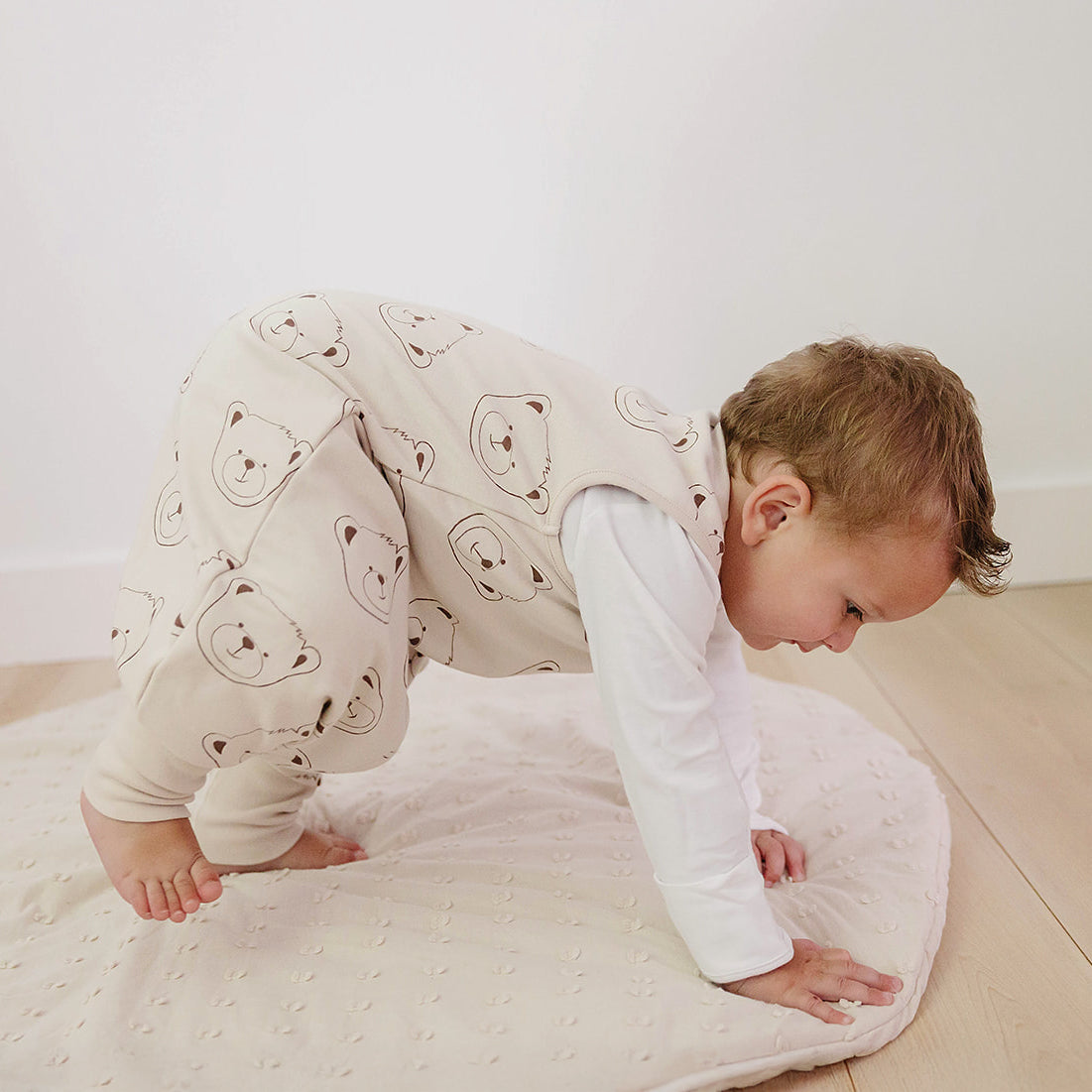 4 Season® Baby Sleep Bag with Feet, Merino Wool & Organic Cotton, Teddy Bear