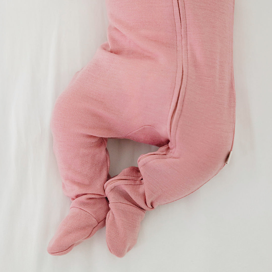 Footie Pajamas, Merino Wool, Blush