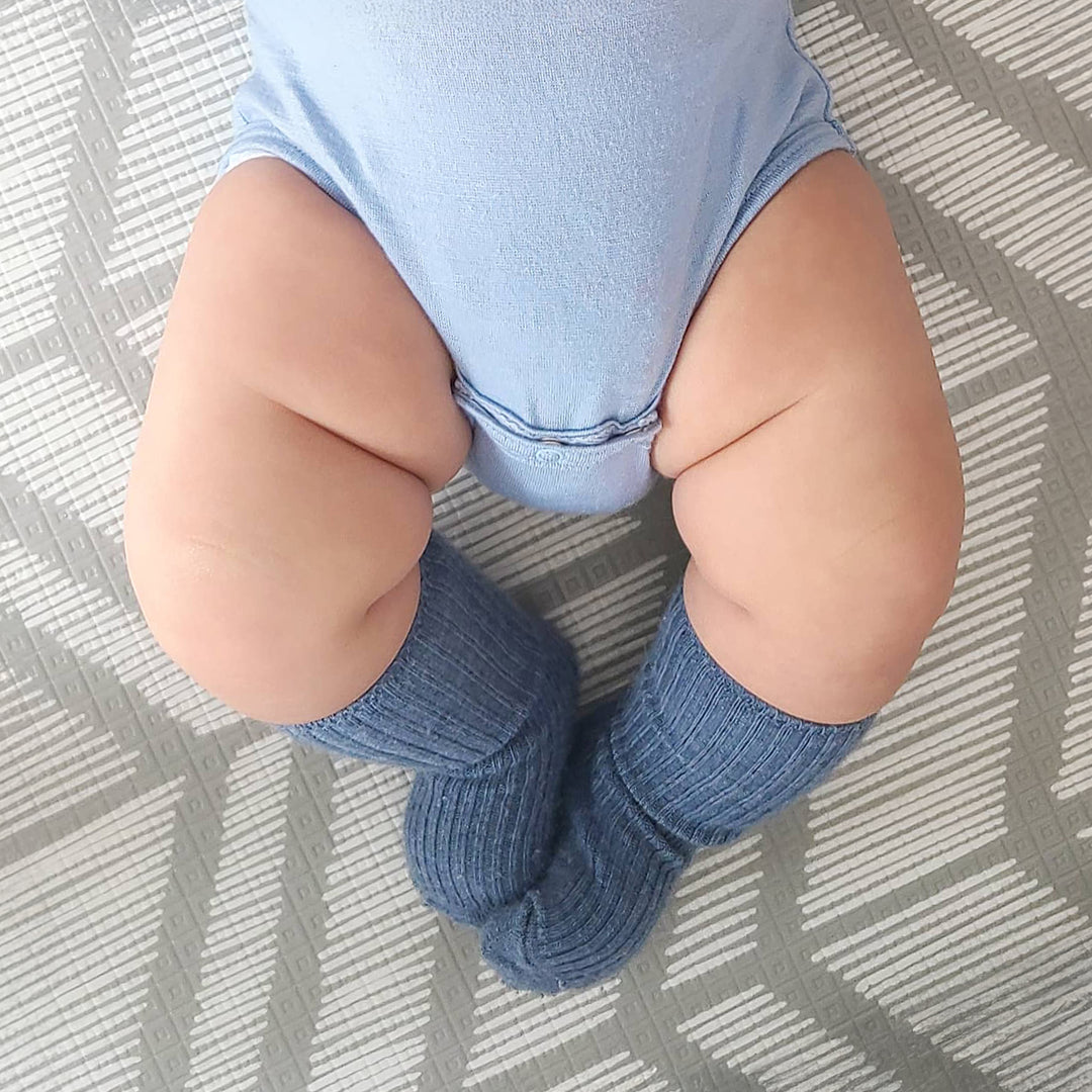 Baby Toddler Wool Socks Soft Luxurious Blue Merino // Woolino
