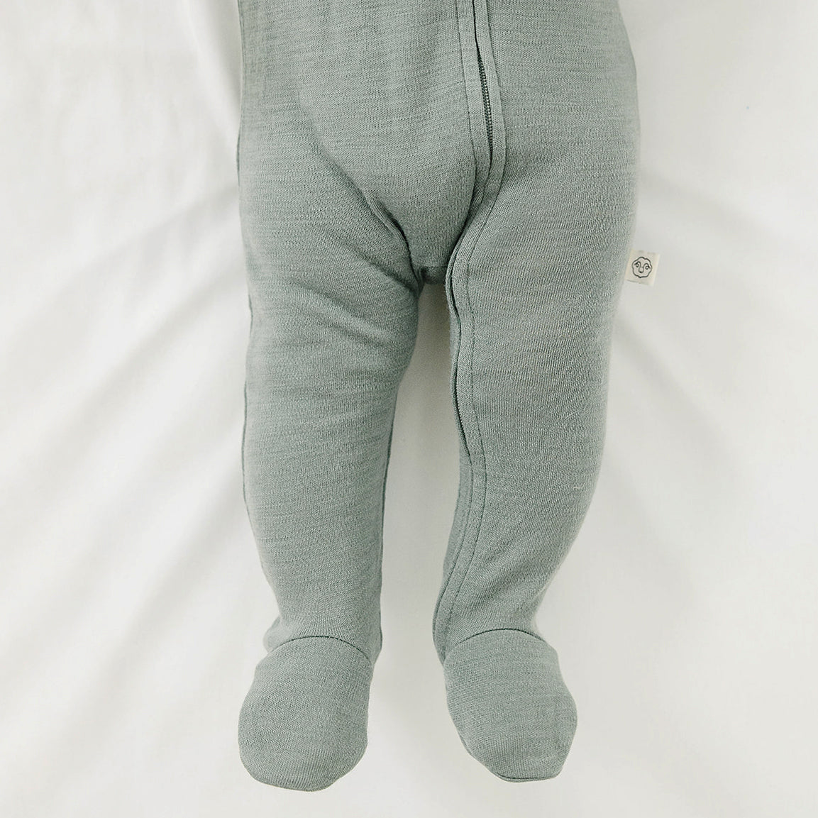 Footie Pajamas, Merino Wool, Sage