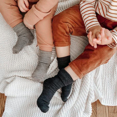 Wool Socks, Baby and Toddler, Light & Dark Slate