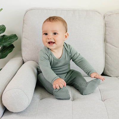 Baby Footed Pants, Merino Wool, Sage