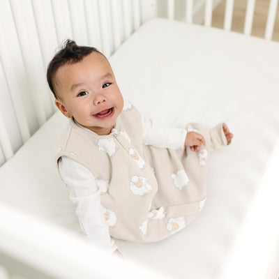 4 Season® Baby Sleep Bag with Feet, Merino Wool & Organic Cotton, Sheep