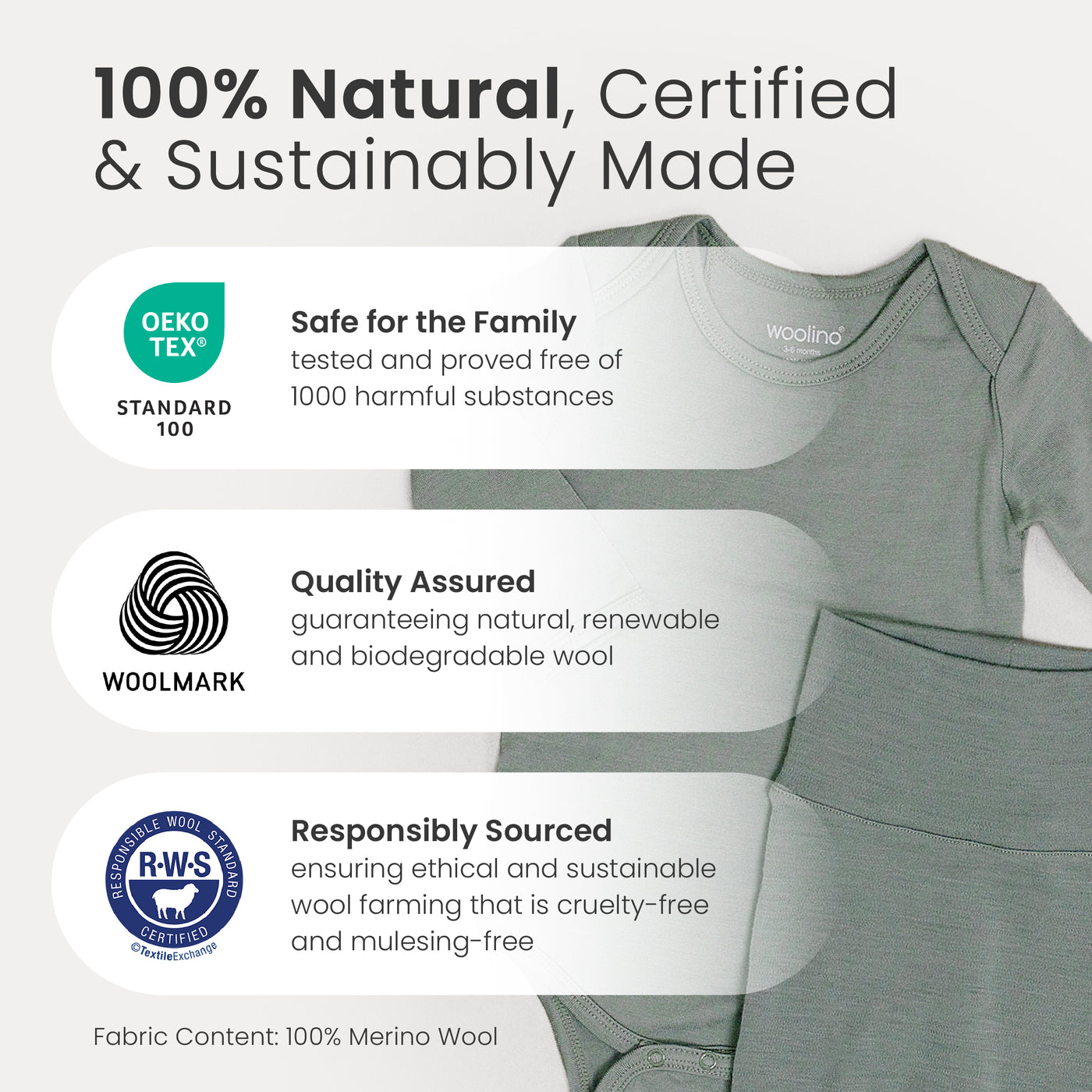 Baby Footed Pants, Merino Wool, Blush