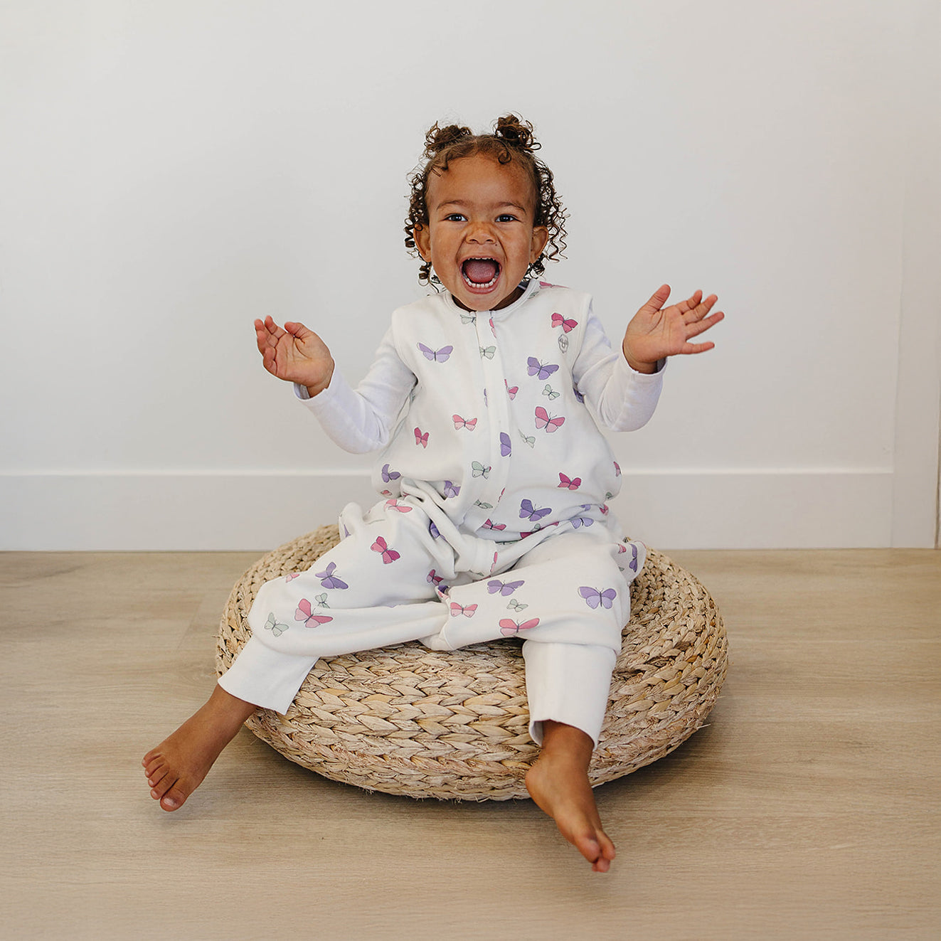 4 Season® Baby Sleep Bag with Feet, Merino Wool & Organic Cotton, Butterfly