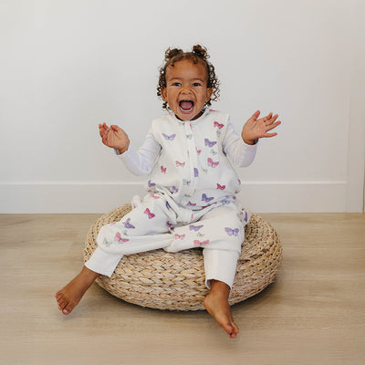 4 Season® Baby Sleep Bag with Feet, Merino Wool & Organic Cotton, Butterfly