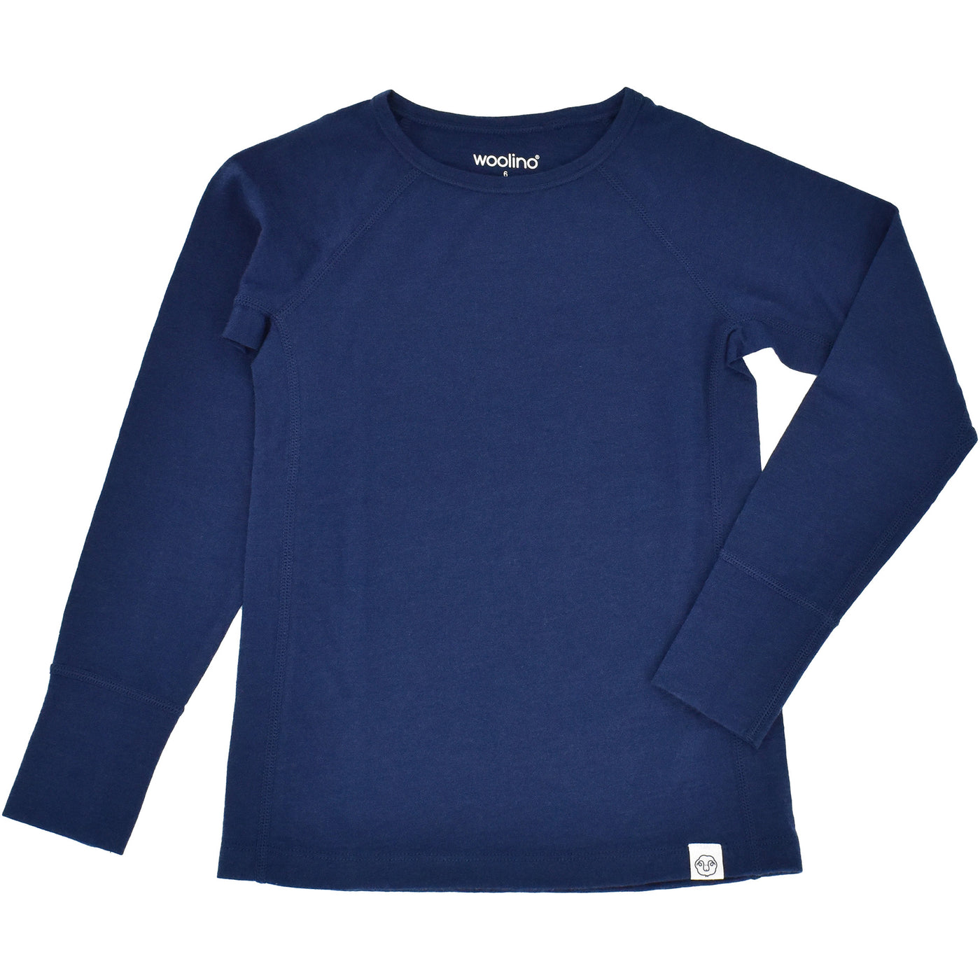 Kids Merino Wool Base Layer, Long Sleeve Top, Deep Blue