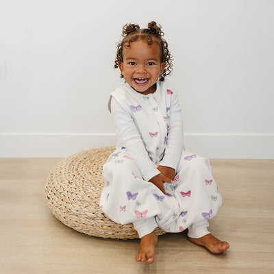 4 Season® Baby Sleep Bag with Feet, Merino Wool & Organic Cotton, Butterfly