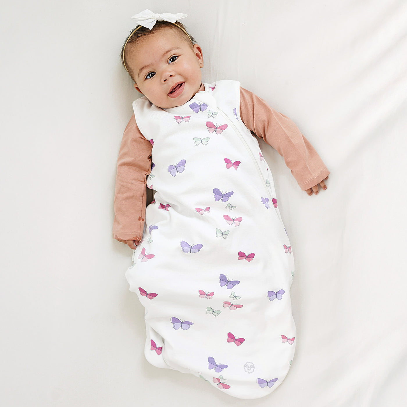 4 Season® Classic Baby Sleeping Bag, Merino Wool & Organic Cotton, Butterfly