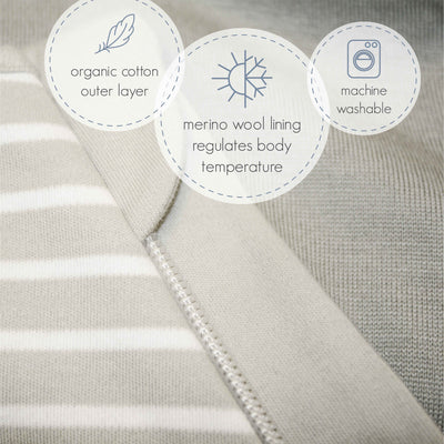 4 Season® Classic Baby Sleeping Bag, Merino Wool & Organic Cotton, Birch Gray