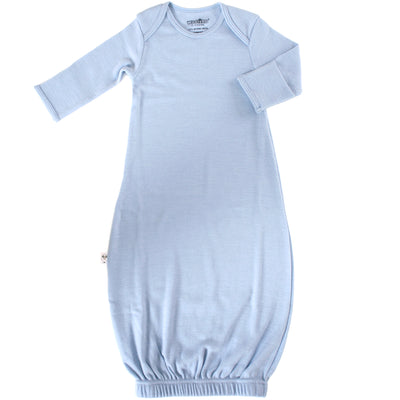 Baby Gown, Merino Wool, 0-6 Months, Blue