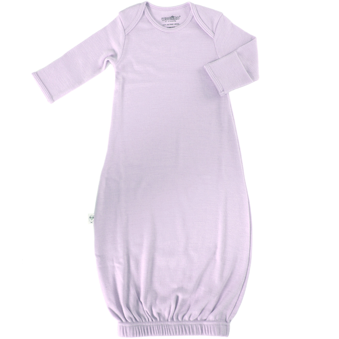 Baby Gown, Merino Wool, 0-6 Months, Lilac