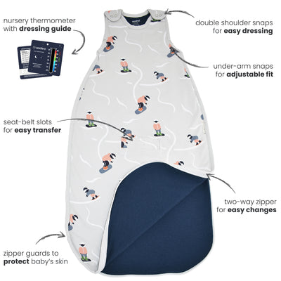 4 Season® Ultimate Baby Sleep Bag, Merino Wool & Organic Cotton, Indigo