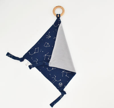 Lovey, Merino Wool and Organic Cotton with Removable Teething Ring, Night Sky™