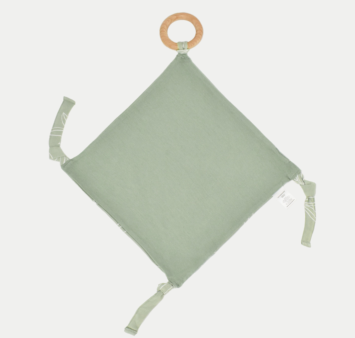 Lovey, Merino Wool and Organic Cotton with Removable Teething Ring, Sage