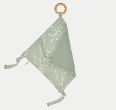 Lovey, Merino Wool and Organic Cotton with Removable Teething Ring, Sage