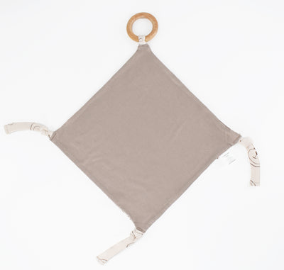 Lovey, Merino Wool and Organic Cotton with Removable Teething Ring, Teddy Bear