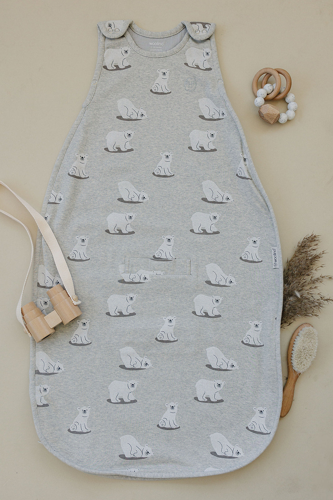 4 Season® Ultimate Baby Sleep Bag, Merino Wool & Organic Cotton, Polar Bear