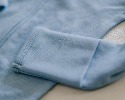 Footie Pajamas, Merino Wool, Blue