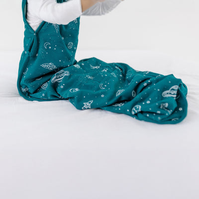 4 Season® Ultimate Baby Sleep Bag, Merino Wool & Organic Cotton, Space - GLOW IN THE DARK