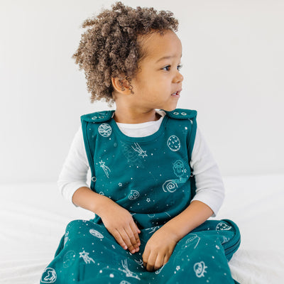 4 Season® Ultimate Baby Sleep Bag, Merino Wool & Organic Cotton, Space - GLOW IN THE DARK