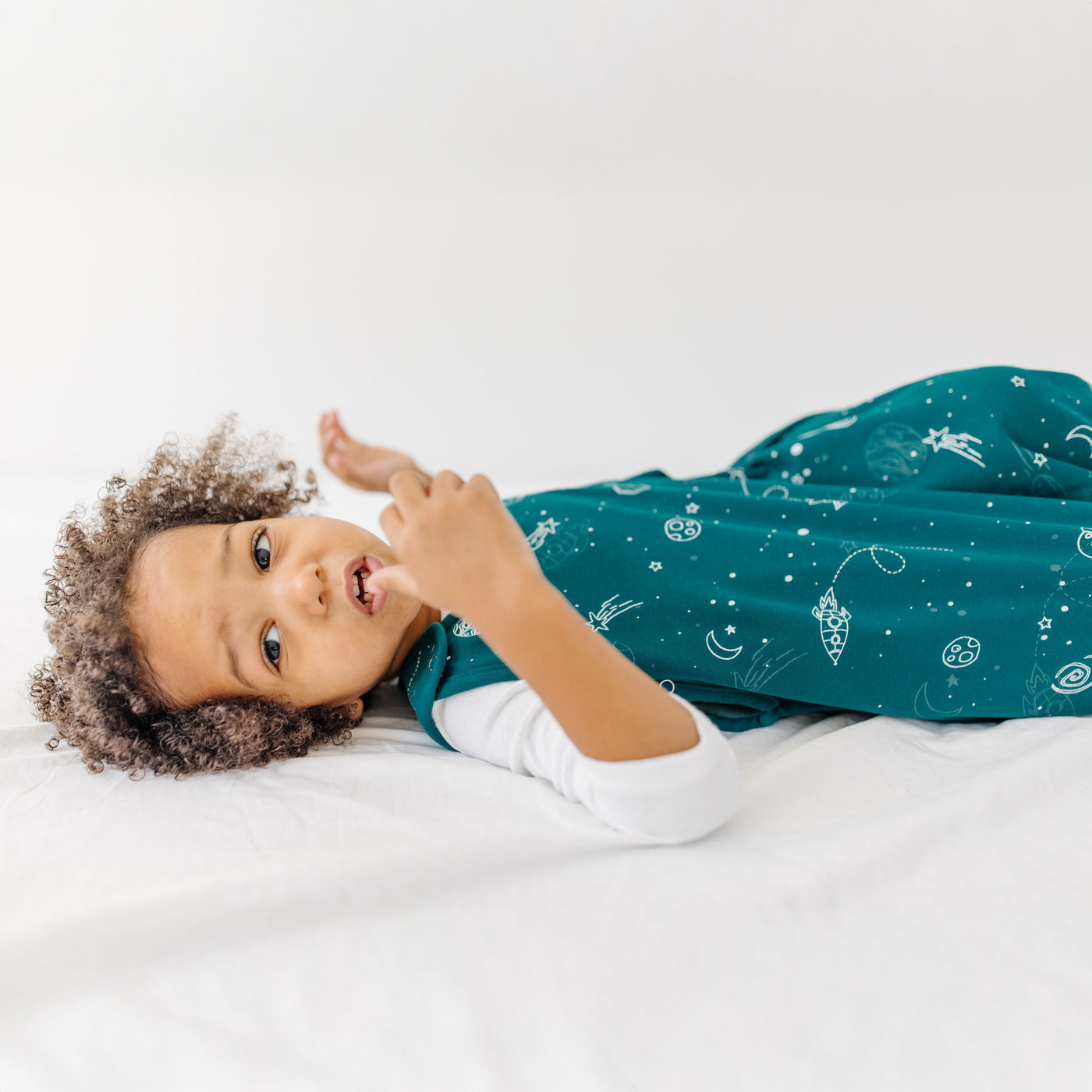 4 Season® Ultimate Baby Sleep Bag, Merino Wool & Organic Cotton, Space - GLOW IN THE DARK