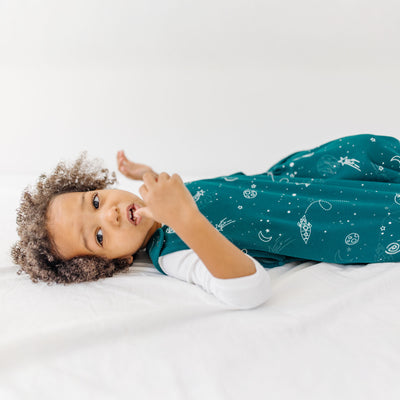 4 Season® Ultimate Baby Sleep Bag, Merino Wool & Organic Cotton, Space - GLOW IN THE DARK