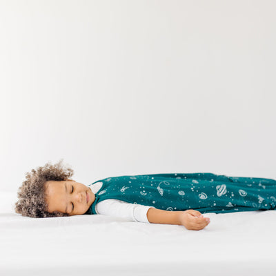 4 Season® Ultimate Baby Sleep Bag, Merino Wool & Organic Cotton, Space - GLOW IN THE DARK