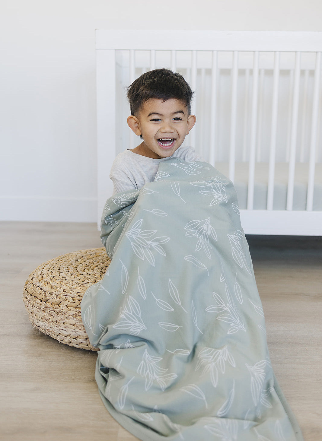 Toddler Blanket, 4 Season® Merino Wool & Organic Cotton, 52.5" x 40", Sage